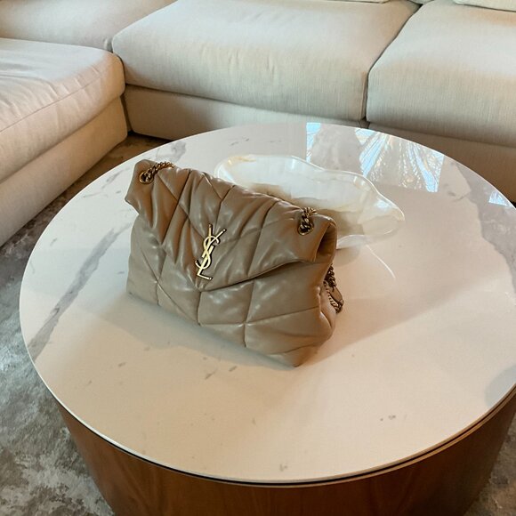 Saint Laurent Puffer Medium in Nappa Leather in Dark Beige - Picture 4 of 8